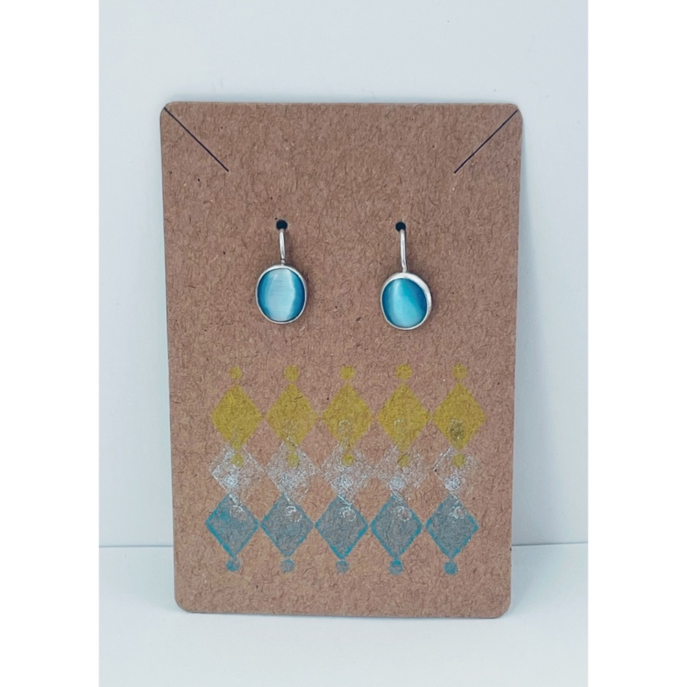 Sterling Silver Blue Chalcedony Drop Earrings